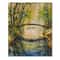 Designart - Bridge Over Troubled Water In Forest Park - Lake House Print on Natural Pine Wood